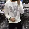 Sweats à capuche pour hommes qualité motif en forme de V strass nouveau Style de mode de rue en peluche chaud tendance pull mâle à manches longues homme haut vêtements surdimensionnés 4XL