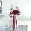 Decorative Flowers & Wreaths Outdoor Wedding Chair Back Decoration Fake Flower Props Artificial Silk Rose Peony Large Activity Decoration1