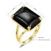 خاتم الذهب الفاخرة للنساء حقيقي 925 فضة الأحجار الكريمة الأسود العقيق تصميم اليدوية غير محددة عصري الجميلة مجوهرات فريدة من نوعها B1205