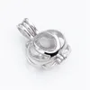 Söt Paw Cage Pendants Lockets Present Wishing Pearl 925 Sterling Silver Montering 5 stycken