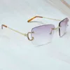 2022 Fábrica Atacado de Alta Qualidade Modelo Strass Glasses Homens Mulheres Fio Gelado De Fora De Rimless elegante tons óculos moda óculos de sol óculos de sol