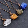 2022 new Irregular Natural Crystal Stone Rope Chain Energy Pendant Necklaces For Women Men Fashion Party Club Decor Jewelry