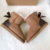 Winter Women Children Snow Boots Cow Split Leather Woman Boys Girls Childrens Baby Warm Bow Shoes