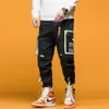 Efungal Trackbroek Man kleurblokzakken volledige lengte hiphop broek mode Harajuku streetwear harem joggers casual broek 201126