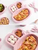 New cute rabbit plates for baby baby feeding dishes Wheat straw kids plates 3pcs/set