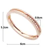 Europe America Fashion Style Lady Women Titanium steel Engraved B Letter Double Row Diamond Gear Bangle Bracelet 3 Color9324249