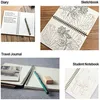 Kraft Soft Coverntbook Notepbooks Journals Planner Unlisted Блокноты с пустой бумажной бумажной коричневой дневничеством для путешественников рисует живопись