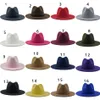 Autumn Winter Cap hats Men Women Wide Brim Wool Felt Jazz Fedora Hats British style Trilby Party Formal Caps