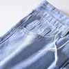 Moda Primavera Novo Amor Bordado Cintura Alta Calça Calça Reta Pernas Finas Mulheres Long Calças Confortáveis ​​Calças de brim sob medida