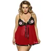 Lingerie erotica da donna all'ingrosso Gonna perizoma Set Moda Plus Size Pigiama sexy in pizzo Casa femminile allettante Camicia da notte divertente in rete trasparente