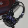 Victoria Wieck Cool Vintage Jewelry 10kt Black Gold 가득한 검은 색 입방 지르코니아 여성 웨딩 스컬 밴드 링 선물 크기 5-11254N