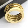 Personality stainless steel three ring 18K gold plated couple narrow version ring gift ring2809147