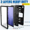 3W1 Heavy Duty Wstrząśnicze wstrząsy Tablet Telefon Case dla Samsung Tab T505 T860 T500 T280 P610 IPAD 2 3 4 10.2 10.5 9.7 AIR PRO 11 MINI 5 HYBRID HARD PC Soft Silikonowa tylna pokrywa