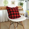 Christmas Buffalo Check Plaid Throw Pillow Covers Cushion Case for Farmhouse Home Decor Red and Black 18 Inch Pillow Case Wholesale