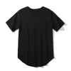 Men039S T -shirt Extended Streetwear T -shirt mannen Kleding gebogen Hem lange lijntops Swag Hip Hop Urban Blank49443048188081