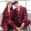 Herren-Nachtwäsche, schwarze Herren-Nachtwäsche, Hemd-Hosen, Schlaf-Pyjama-Sets, Langarm-Nachtwäsche, Frühlings-Herbst-seidiges Nachthemd, Robe-Kleidung, LXXXL 220827