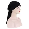New milk silk long-tailed bow headband cap fashion Elastic inner hijabs caps muslim head scarf turban wrap under Hijab Bonnet