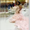Blush Pink Mermaid Wedding Dresses 2021Sweetheart Beads Appliques Plus Size Wedding Luxury Dress For Bridal vestidos de novia304S