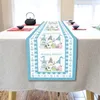 Happy Easter Rabbit Table Runner Multi-size Easter Gnome Rabbit Bunny Cotton Linen Table Runner Home Party Kitchen Decoration