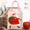 Sacs en toile de Noël Sac fourre-tout brodé Draps réutilisable cadeau enfant Candy Sac de rangement Sac