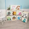 Cube Oxford Cloth Cloth Animal Haft Folding Box Storage Kid Zabawki Organizator Dzieci Sundries Basket Kosz Organizador 33 * 33 * 33 LJ200812