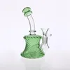 Narghilè in vetro spesso da 16 cm Bong in vetro verde alto Giunto a ciotola 14,4 mm Tubi per acqua Mini Bong a due funzioni