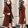 Шерстяное пальто, зимнее женское весенне-осеннее корейское пальто из свободной плотной шерсти среднего размера1