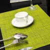 4 Pcs/lot weave Placemat fashion pvc dining table mat disc pads bowl pad coasters waterproof table cloth pad slip-resistant pad T200415
