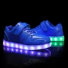Size 25-37 Kids Luminous Shoes with Lighted sole Children Sneakers with LED Lights USB Charged Glowing Sneakers for Boys Girls LJ201202