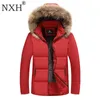 NXH 플러스 사이즈 남성 겨울 모피 코트 두꺼운 9XL 대형 망 라이닝 모피 웜 잭츠와 코트 -30degree Parka 방출 브랜드