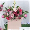 Dekoratif Çiçekler Çelenkler Şenlikli Parti Malzemeleri Ev Bahçe Jarown Özelleştirmek Düğün Yapay Çiçek Satır Gül Kırmızı Çiçekli Küçük Köşe