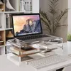 Clear Acrylic Monitor Stand Riser 2 Tier, 5,5 inch Hoge Clear Monitor Stand / Computer Desk Organizer Plank voor Multi Media Computer PC Opslag Laptop