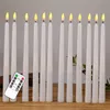 Pakiet 12 ciepłych białych zdalnych niezmiennych świec stożkowych LED, realistyczne tworzywo sztuczne 11 cali Długa Ivory White Battery Headlated Candlektyczny Y200531