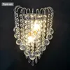 Luces led E14 moderne cristal miroir en acier inoxydable appliques lampes appliques luminaires pour couloir chevet salon 1059193