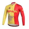 2024 Pro Mens Espagne Jersey de cyclisme d'hiver Ensemble de vélos de montagne à manches longues Vêtements de vélo de montagne respirant Vêtements à vélo de vélo porter le costume B37