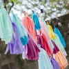 Det nya papperet Metallic Mint Tassel Garland Fringe Bröllop Födelsedagsfest dekor Bakgrund Banner Balloons Tails Kön Reveal Gifts HHE3363