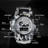 Mężczyźni Camouflage Wojskowy Zegarek 50 M Wodoodporny Zegarek Zegar Quartz Outdoor Sport Watch Compass Termometr Emergency Watch 201204