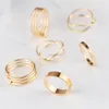 6 Sztuk / zestaw Połączenie Zestaw Biżuterii Złoty Pierścień Ustawia Pierścienie Midi Dla Kobiet Biżuteria Will I Sandy Drop Ship
