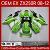 Injection mold Body For KAWASAKI NINJA ZX250R ZX 250R EX250 ZX250 R 08 09 10 11 12 Bodywork 81No.116 ZX-250R 2008 2009 2010 2011 2012 EX250R 08-12 OEM Fairing Green white