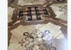 Pavimento intarsiato in rovere bianco Parquet in legno cerato Pulitore per tappeti in noce nero soggiorno arredamento casa Medaglione in legno intarsiato mosaici in parquet