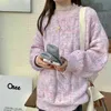 Moda-Yitimoky Suéteres de Inverno para Mulheres Bege O-pescoço Pullovers Plus Size Grosso Malha de Manga Longa Roupas Coreano Fall Loose Topo