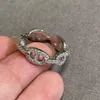 Anello punk di qualità lussuosa con diamante e design cavo per regalo di gioielli da sposa per donne e amiche spedizione gratuita PS6453