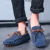 Skórzane męskie buty na zewnątrz Oddychające Miękkie Jazdy Buty Męskie Handmade Chaussure Homme Moda Płaskie Mokasyny Męskie Buty