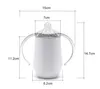 Blank Sublimation Tumblers Stainless Steel Baby Feeding Bottle with Nipple Handle 10oz Heat Transfer Sippy Cups Sea Shipping GGB2840-4