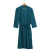 Zomer Katoenen Handdoek Bad Robe Dressing Jurk Unisex Mannen Vrouwen Wafel Sleep Lounge Bathrobe Peignoir Nachthonten Liefhebbers Roost Geschenken 210203