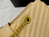 Nouveaux sacs à bandoulière de créateurs de luxe mis à jour Matériel en croix d'or en bronze Baguette en cuir complet Modèle de vague Y Bandoulière double détachable