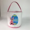 Easter Basket New Rabbit Egg Printed Cotton Canvas Buckets Kids Easter Egg Gift Bag Toys Hunt Baskets Home Decor9757382