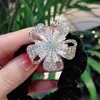 Flash Zirkon Lila Blume Elastische Bänder Veet Scrunchies Haargummi Kristall Strass Haarbänder für Frauen Mädchen Schmuck7372996