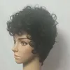 8 cm Kısa Afro Kinky Kıvırcık Sentetik Peruk Siyah Renk Hightemperature Fiber Perruques Simülasyon İnsan Saç Peruk W005