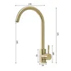 Gold brush kitchen faucet gold sus304 faucet single handle water tap gold brush sink tap cold and hot mixer tap MJ1109GB T200424